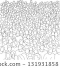 Crowd people in a stadium illustration vector hand drawn with black lines 131931858
