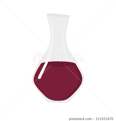 Decanter with Red Wine Icon Sticker Pictogram Wine Day Greeting or Promo Minimalistic Design element 131931870