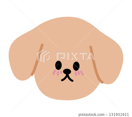 Illustration of puppy cute expression for cartoon characters, comic, pet shop, vet, emoji, mood, emotion, emotion, feelings, adopt and rescue animal, sticker, icon, dog face shape, foster home 131931911