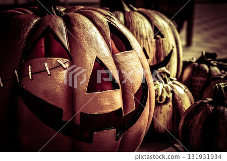 Horror-inspired Halloween decorations: pumpkins 131931934