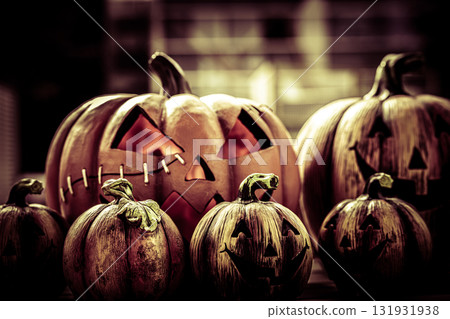 Horror-inspired Halloween decorations: pumpkins 131931938