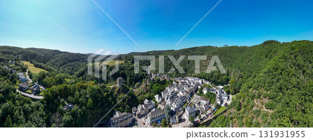 Esch-sur-Sure, Wiltz, Grand-Duche de Luxembourg, August 10, 2025, Stunning Scenic Aerial View of a Esch-sur-Sure, Wiltz, Grand-Duche de Luxembourg, August 10, 2025, Stunning Scenic Aerial View of a 131931955