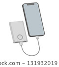 Mobile battery illustration for charging smartphones 131932019