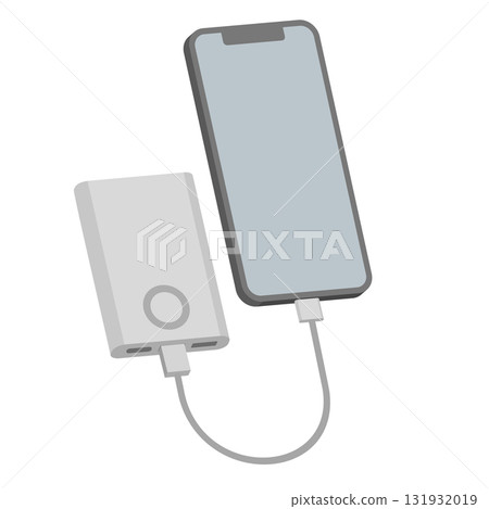 Mobile battery illustration for charging smartphones 131932019