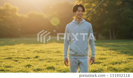 Morning walk, light exercise, man jogging 131932118