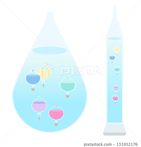 Galileo thermometer illustration set vector material Galileo thermometer illustration set vector material 131932176