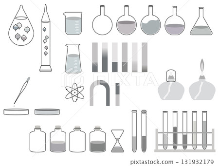 科學主題插圖集:試管、石蕊試紙、磁鐵、伽利略溫度計 科學主題插圖集:試管、石蕊試紙、磁鐵、伽利略溫度計 131932179