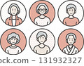 白髮老年婦女圖標插圖集 131932327