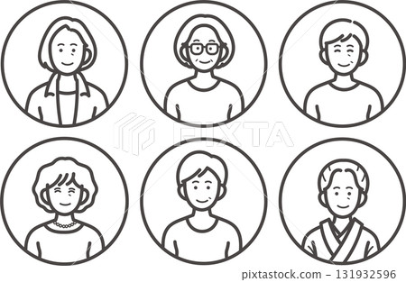 高級女性圖示插圖集 - 僅線條圖 131932596