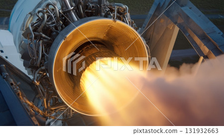 Rocket engine ignites during test firing at space launch facility to prepare for upcoming mission Rocket engine ignites during test firing at space launch facility to prepare for upcoming mission 131932663