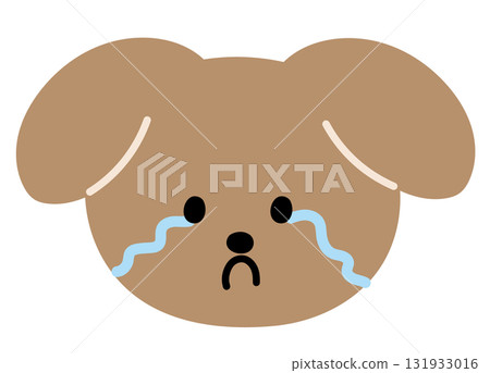 Illustration of puppy cry expression for cartoon characters, comic, pet shop, vet, emoji, mood, emotion, emotion, feelings, adopt and rescue animal, sticker, icon, dog sad face shape, foster home 131933016