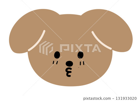Illustration of puppy cute expression for cartoon characters, comic, pet shop, vet, emoji, mood, emotion, emotion, feelings, adopt and rescue animal, sticker, icon, dog face shape, foster home 131933020