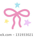 Pink bow or ribbon designs for decoration, patch, brooch, fabric print, breast cancer awareness campaign, logo, icon, sign, symbol, fashion, accessory, women costume, sticker, wedding card, tattoo 131933021