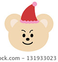 Illustration of teddy bear wearing red beanie for Christmas festive icon, winter, cartoon character, comic, emoji, mood, emotion, emotion, feeling, zoo, souvenir shop, animal brooch, sticker, pin 131933023