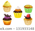 Halloween colorful cupcake illustration set 131933148