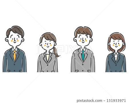 Various business people upper body vector 131933971