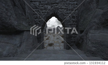 庭院裡有一尊尼姑雕像 131934112