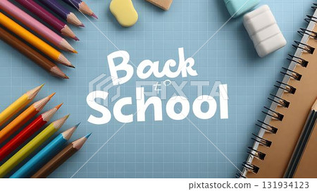 back to school concept with office supplies 131934123