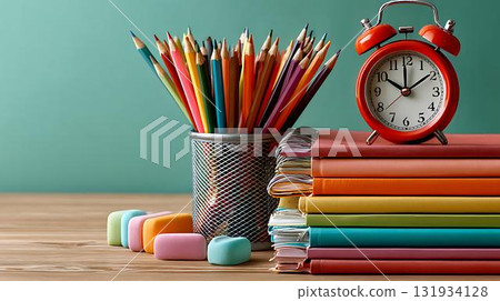 back to school concept with office supplies back to school concept with office supplies 131934128