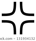 A simple illustration of a black anger mark used in manga and anime 131934132