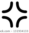 A simple illustration of a black anger mark used in manga and anime 131934133