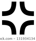 A simple illustration of a black anger mark used in manga and anime 131934134
