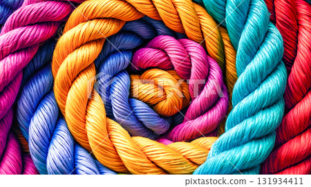 彩色螺旋繩背景 131934411