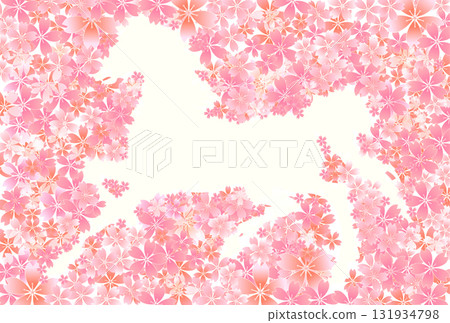 馬年賀卡十二生肖背景 131934798