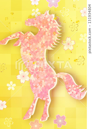 Horse New Year's card zodiac background Horse New Year's card zodiac background 131934804