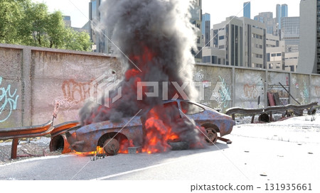 車輛火災現場 131935661