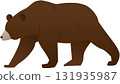 Illustration of a walking bear seen from the side 131935987