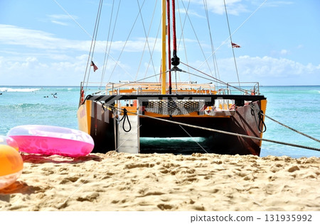 Yacht on the beach Yacht on the beach 131935992