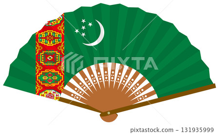 Fan with Turkmenistan flag design 131935999