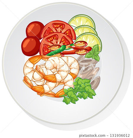 Shrimp Salad with Tomatoes, Lime, and Fresh Herbs 131936012