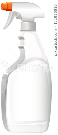 Empty Plastic Spray Bottle with Orange Nozzle Vector Illustration 131936016