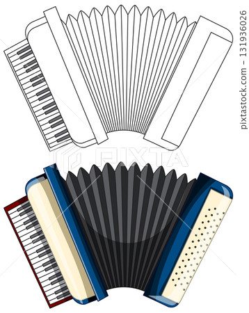 Vector Illustration of Accordion in Color and Outline Vector Illustration of Accordion in Color and Outline 131936026