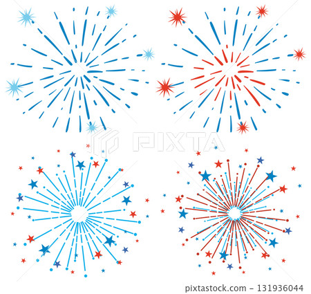 Colorful Fireworks Vector Illustration for Celebrations 131936044