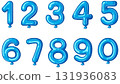 Blue Balloon Numbers Vector Illustration 131936083