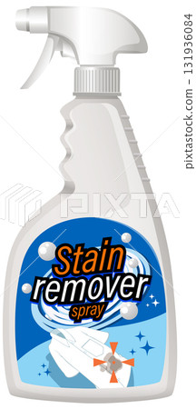 Plastic Spray Bottle of Stain Remover Cleaning Solution 131936084