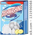 Dishwashing Tablets Packaging with Clean Plates and Glasses 131936088