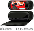 Black Garbage Bag Roll with Red Packaging Label 131936089