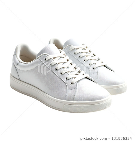 Stylish white sneakers for a casual day, perfect for street style or everyday wear with its classic design and comfortable fit for a modern look Stylish white sneakers for a casual day, perfect for street style or everyday wear with its classic design and comfortable fit for a modern look 131936334