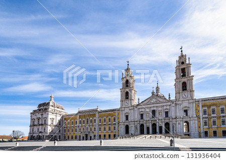 The Mafra National Palace is a monumental baroque and italianized palace-monastery in Mafra, Portugal. The Mafra National Palace is a monumental baroque and italianized palace-monastery in Mafra, Portugal. 131936404