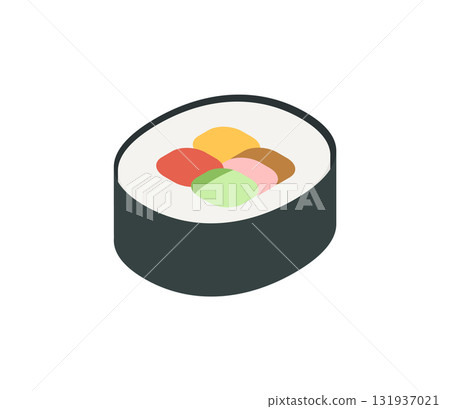 Simple thick sushi roll illustration vector Simple thick sushi roll illustration vector 131937021