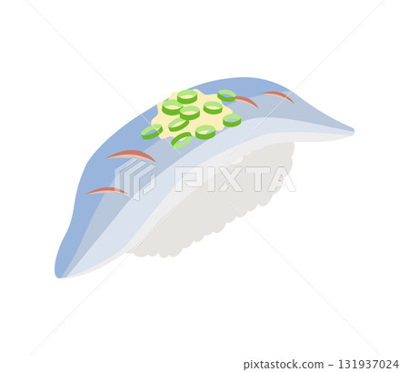 簡單的竹莢魚壽司插圖向量 簡單的竹莢魚壽司插圖向量 131937024