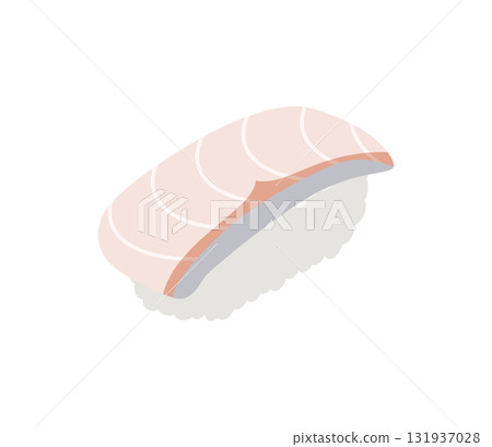 Simple yellowtail sushi illustration vector 131937028