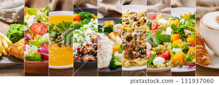 food collage of various meals food collage of various meals 131937060