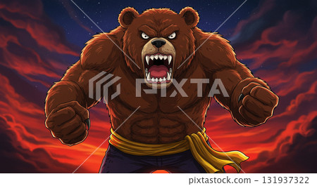The strongest bear, intimidating from the front 131937322