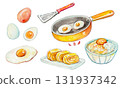 Watercolor egg dishes 131937342