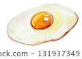 fried egg painted by watercolor 131937349